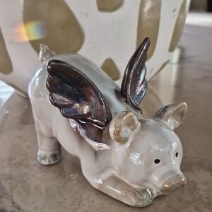 Neiman Marcus Ceramic Winged Pig Sculpture